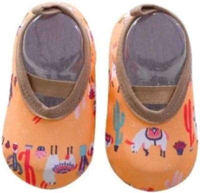 F I K A.® - Anti slip schoentjes - Zwemschoenen - Waterschoenen - Strandschoentjes - Kinderen - Maat S (maat 19-20-21) - Alpaca - Geel/oranje