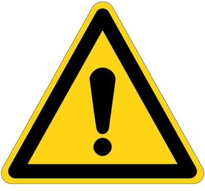 Algemeen gevaar waarschuwingsbord - W001 | gecoat dibond materiaal | 15 cm