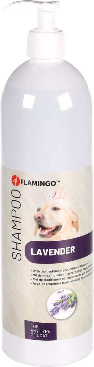 Hondenshampoo Lavendel – 1L – verfrissende shampoo voor elk vachttype – antibacterieel & insectwerend – Flamingo