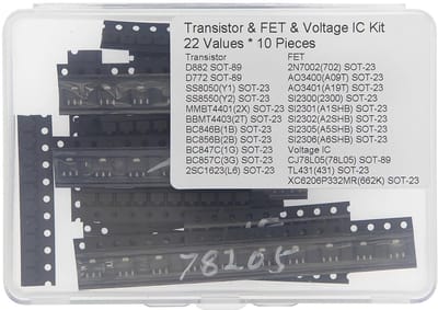 SMD Transistor en FET Set - 22 Waarden, 10 Stuks per Type