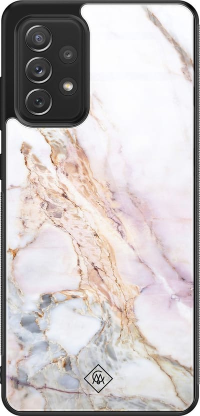 Casimoda® hoesje - Geschikt voor Samsung Galaxy A52 5G - Parelmoer Marmer - Luxe Hard Case Zwart - Backcover telefoonhoesje - Multi
