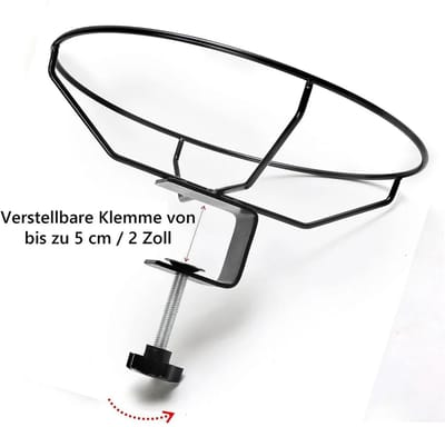 Groot vogelbad, Geschikt voor balkons en tuinen, 30 cm in diameter, vorstbestendig, winddicht, roestvrij, hangend vogelbad met relingbevestiging.