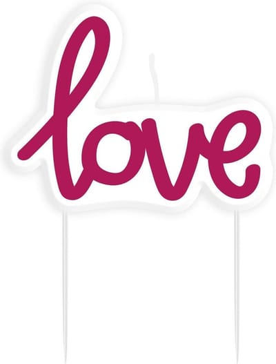 Amscan Taartkaars Love 15 Cm Wax Rood