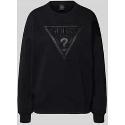 Sweatshirt met ronde hals en labelstitching