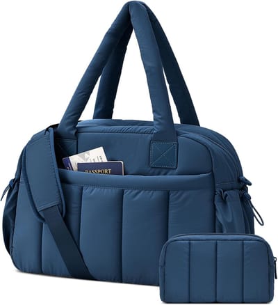 Thijox - Duffle Bag, Sporttas 24L, Weekendtas, Opvouwbare Handbagage, Luiertas, Gymtas met PVC, Natte Tas, Donkerblauw, Elegant en Praktisch