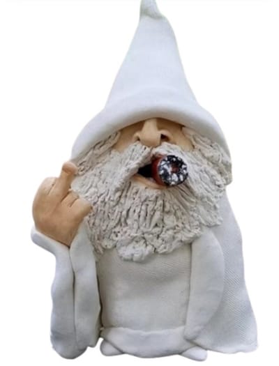 Stoute Rokende Bebaarde Dwerg Tuin Sculptuur – Kabouter Ornament Beeldje voor Binnen & Buiten Decoratie