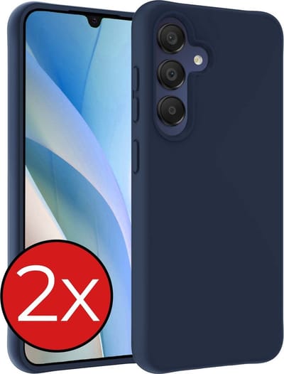 Hoesje - 2 Stuks - Geschikt voor Samsung Galaxy A15 - Sterk & Shockproof - Telefoonhoes - Back Cover - Case Siliconen - Telefoon Hoes - Donkerblauw
