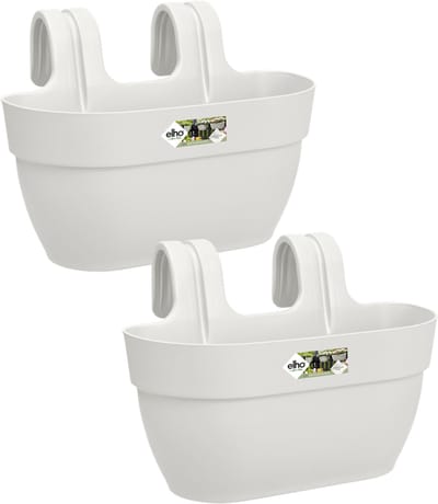 Elho Vibia Campana Easy Hanger M set van 2 Bloempotten - Zijdewit
