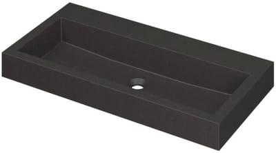 INK Momento Wastafel Quartz Zonder Kraangat - 900x450x90 mm - Quartz Zwart
