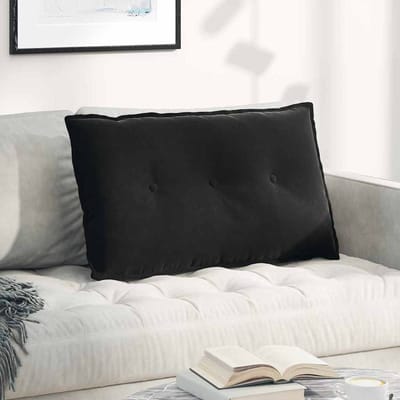 vidaXL - Rugkussen - Zwart - 80 - x - 50 - cm - Corduroy - stof