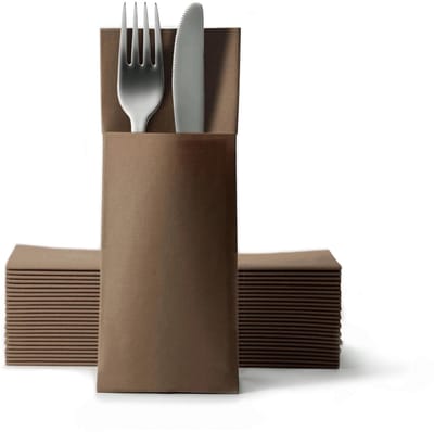 Dailygoods- Bestekzakjes 32 x 40 cm - 50 Stuks - Hoogwaardig Airlaid - Stijlvol - Wegwerp - Ideaal voor Bruiloften - Servetten