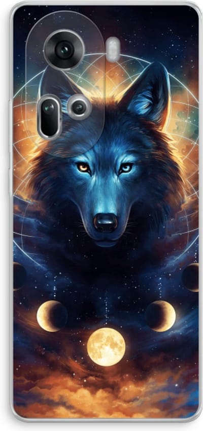 Case Company® - Hoesje geschikt voor Oppo Reno 11 hoesje - Wolf Dreamcatcher - Soft Cover Telefoonhoesje - Bescherming aan alle Kanten en Schermrand