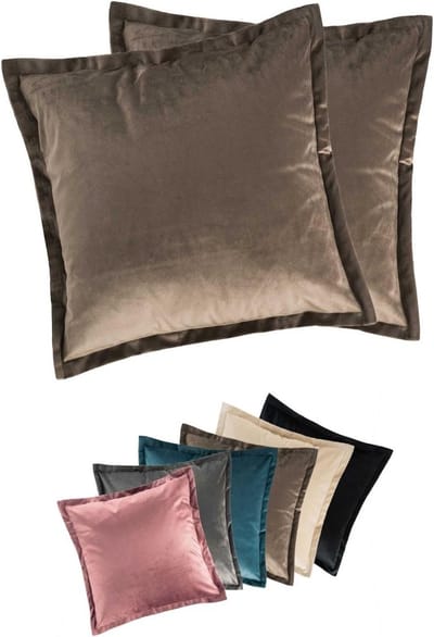 Luxe Velours Kussenslopen Set van 2 - 40x40 cm - Taupe