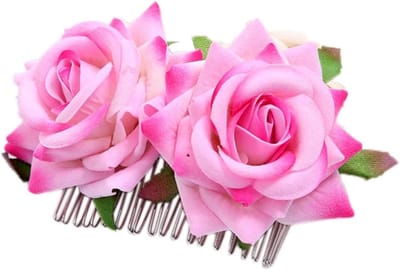 Handgemaakte Rozen Haaraccessoires - 6 Stuks Rozen Haarcombs voor Bruiden en Bruidsmeisjes, Perfect voor Bruiloften en Feestjes, Roze Kleur