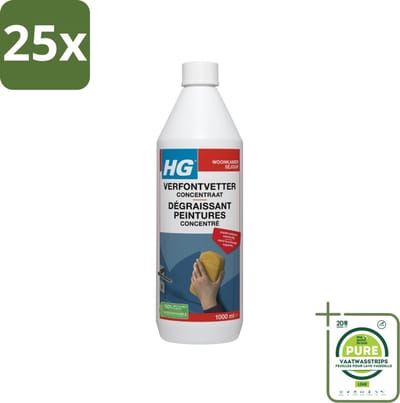 25 x HG Verfontvetter Concentraat 1 liter - Grootverpakking - Verf Ontvetter - Schoonmaakmiddel - Schilderwerk - Ondergrond Reinigen - Nicotine Verwijdering