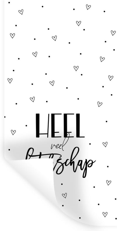 Muurstickers - Sticker Folie - Beterschap - Spreuken - Hartjes - Zwart wit - 40x80 cm - Plakfolie - Muurstickers Kinderkamer - Zelfklevend Behang - Zelfklevend behangpapier - Stickerfolie