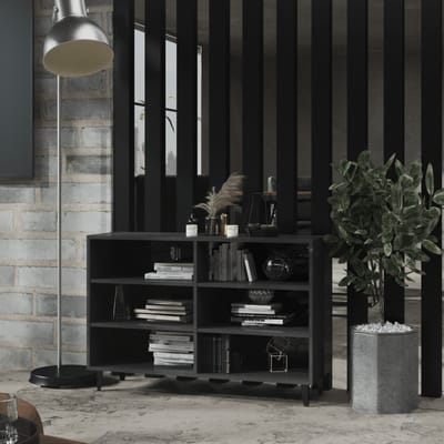 vidaXL - Dressoir - 103,5x35x70 - cm - spaanplaat - hoogglans - grijs