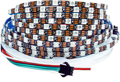 WS2812B LED Strip Light 5V - 5mm Ultra Smal RGB LED Pixel Strip 5m 5050 300 LEDs IP30 Flexibel Zwarte PCB Full Colour Aanpasbare Smart LED Lichtstrip Voor Reclame Decoratie DIY Projecten