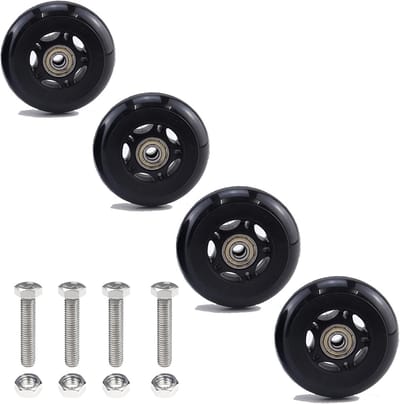 Set van 4 PU Zwenkwielen 6,3 cm - Kleine Zwenkwielen met Lager voor Meubels en Karren