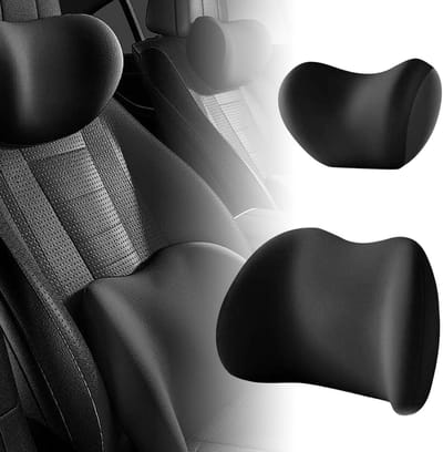 Auto Neksteun Set - Lendesteun Kussen - Comfortabel Rijden - Traagschuim Vormgeving - 1 Set - Zwart