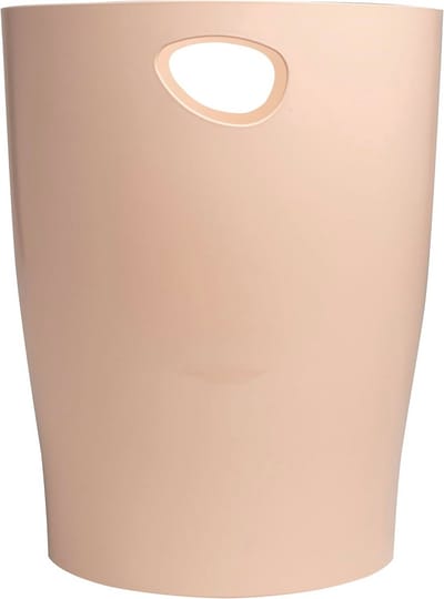 Prullenbak met ECOBIN handgrepen - 15 liter - Perfect voor kantoor en thuis - Nude kleur