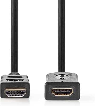 Nedis High Speed ​​HDMI-Kabel met Ethernet - HDMI Connector - HDMI Output - 4K@60Hz - ARC - 10.2 Gbps - 2.00 m - Rond - PVC - Zwart - Label