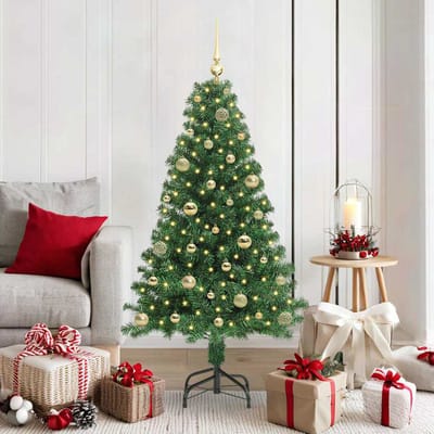 vidaXL - Kunstkerstboom - Groen - 150 - cm - PVC - en - Staal - en - Kunststof