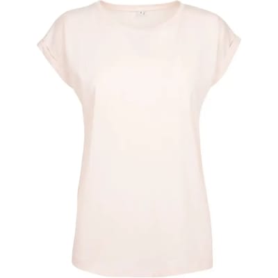 Build Your Brand - Extended Shoulder Dames T-shirt - Pink maat S