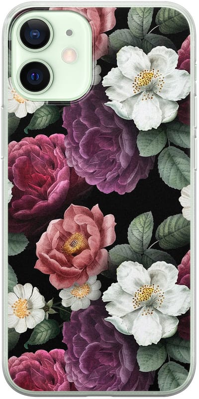 Leuke Telefoonhoesjes - Hoesje geschikt voor iPhone 12 Mini - Flowers - Soft case - TPU - Bloemen - Multi