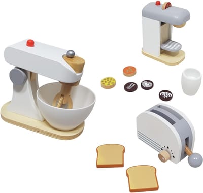 Playwood Keukenmachine set met broodrooster-Mixer en koffiezetapparaat  u krijgt 3 assorti geleverd