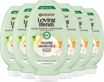 Garnier Loving Blends Voedende Amandelmelk Hydraterende Conditioner Voordeelverpakking - Lichtdroog Haar - 6 x 250ml