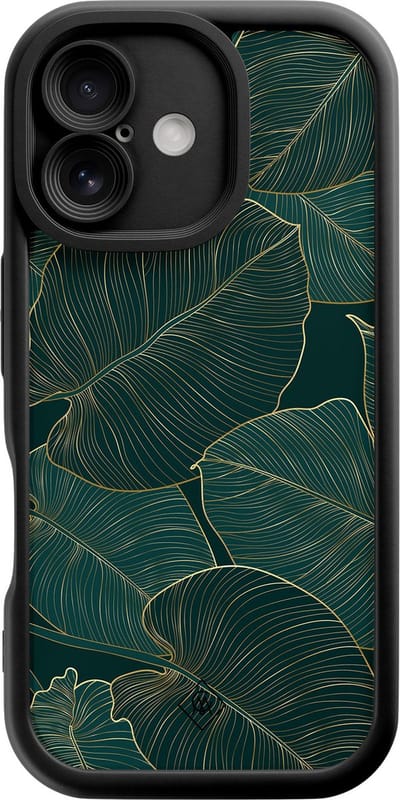 Casimoda® hoesje - Geschikt voor iPhone 16 - Monstera Leaves - Effen telefoonhoesje met lensbescherming - Siliconen/TPU - Backcover - Groen