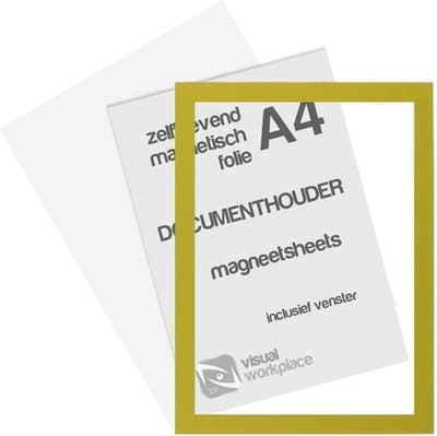 Zelfklevend magneet folie A4 (incl. magneetvenster) - Geel