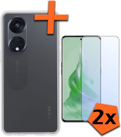 Hoes - Met 2x Screenprotector - Geschikt voor OPPO Reno 8T 4G - Sterk & Shockproof - Back Cover - Siliconen Case - Telefoon Hoes - Transparant