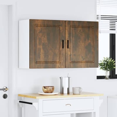 vidaXL - Keukenbovenkasten - 2 - st - Porto - bewerkt - hout - gerookt - eikenkleurig