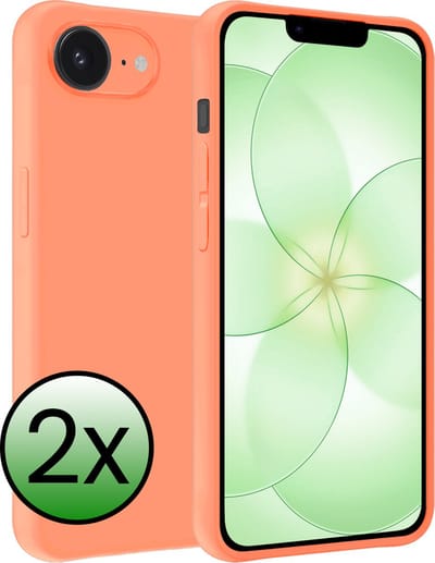 Hoesje 2 Stuks - Geschikt voor Apple iPhone 17e - Sterk & Shockproof - Case Siliconen - Back Cover - Telefoon Hoes - Perzik