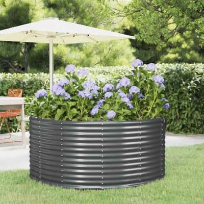 vidaXL - Plantenbak - 140x140x68 - cm - gegalvaniseerd - staal - antracietkleurig