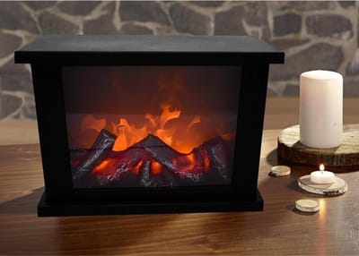 Florixa® Sfeerhaard elektrisch - Sfeerhaarden -Sfeerhaard met Schouw- Zwart- 11cm x 19cm x 29cm
