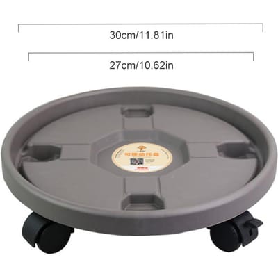 Roulettes universelles pour pots de fleurs, plateau rond en plastique robuste, support mobile pour pots de fleurs, support pour plantes en pot avec roulettes gray