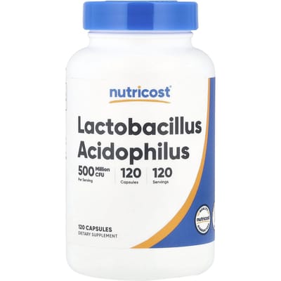 Nutricost, Lactobacillus acidophilus, 500 million CFU, 120 capsules