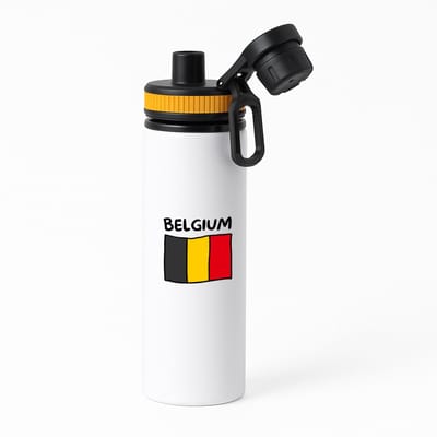 Hacebo® - Belgium vlag waterfles met draaidop oranje - België - reizigers - toerist - verjaardagscadeau - souvenir - vakantie - kado - gift - geschenk - water fles - 850ML