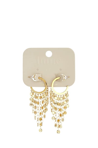 Goudkleurige Chandelier oorbellen– Statement Oorbellen met Fringe & Coin Hangers – Dames Oorbellen