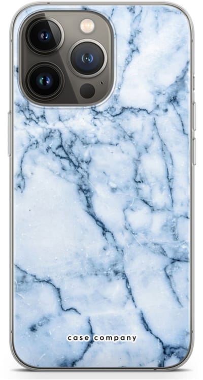 Case Company® - Hoesje geschikt voor iPhone 13 Pro hoesje - Blauw marmer - Soft Cover Telefoonhoesje - Bescherming aan alle Kanten en Schermrand