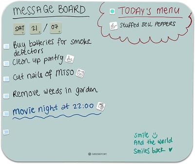 GreenStory - Zelfklevend Whiteboard - Sticky Whiteboard - XL - blauw - met Sticky Pen