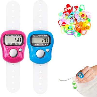 Set van 2 Digitale Vingertellers met Breimarkers voor Handwerken