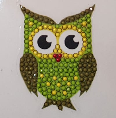 Crystal Art Motif Kit® Groene Uil - Sticker - Inclusief gereedschap