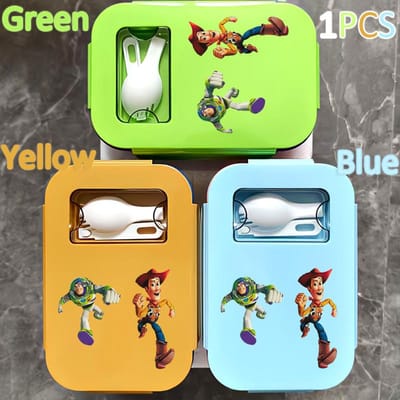 Lunchbox 1000ML Toy Story Bento Lunchbox Voedseldoos Blauw Ingepakte Doos Sheriff Woody Pride Buzz Lightyear Kinderen Gttf Green 1PCS