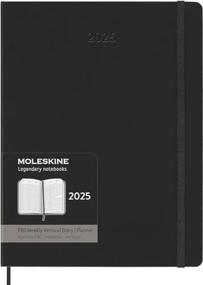 Verticale 12 maanden Wekplanner 2025 - Harde Kaft - Extra Groot Formaat 19x25 cm