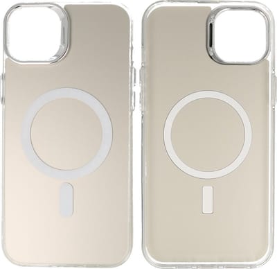 Magsafe Hoesje Geschikt voor iPhone 11 Pro Max - Magnetisch Smartphone Hoesje - Wit / Silver