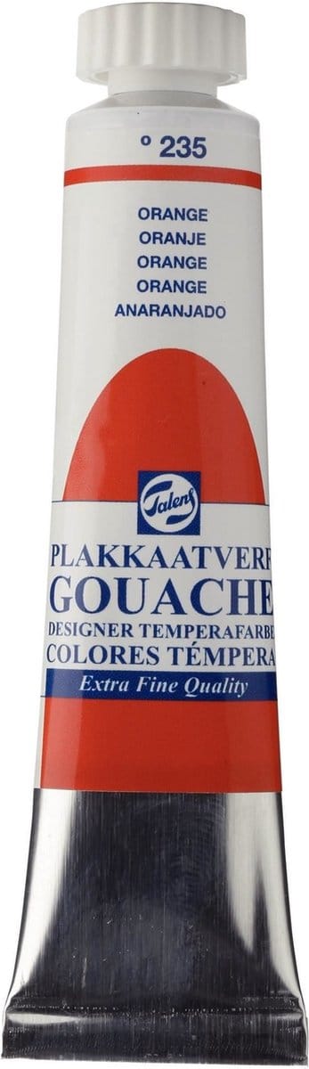 Plakkaatverf - 235 Oranje - Gouache extra fine - Talens - 20 ml